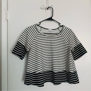 Striped Black and White Women's Top